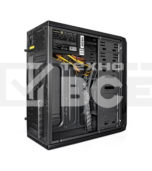 Компьютерный корпус ExeGate EX278399RUS Miditower ExeGate XP-329S Black, ATX, (XP500, Black,120мм), 2хUSB, Audio