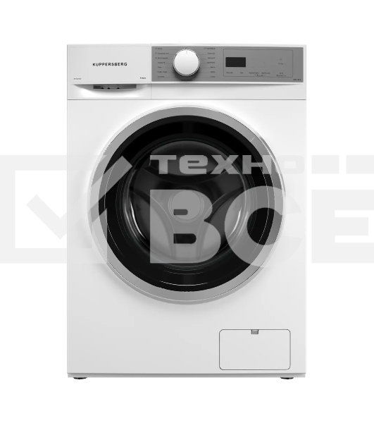 Стирально-сушильная машина Kuppersberg WDM 470 W, High-Tech, отдельностоящая, глубина 52.5 см, загрузка 8 кг, загрузка при сушке 6 кг, 14 программ, 1400 об/мин, инверторный BLDC двигатель, сенсорное/поворотное управление, пар, самодиагностика, дозагрузка белья, отложенный старт, контроль пенообразования, белый/серебристый