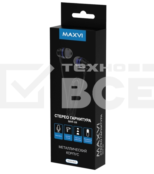 Стереогарнитура Maxvi MHF-04 black-blue