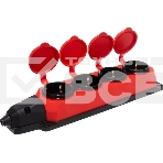 Колодка каучуковая ЭРА с/з 4 гн 16A IP44 красная (7/70/420), фото6