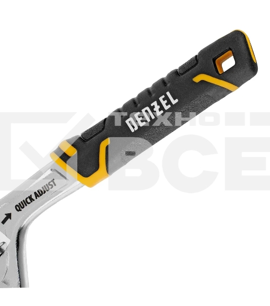 Ключ разводной Denzel 15741, 150 мм (раскрытие до 23 мм), CrV, с быстрым сбросом, кованый, TPR рукоятка