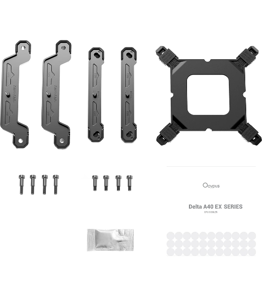 Кулер для процессора Ocypus Delta A40 EX WH Digital, 120мм ARGB FAN, Top Display Panel, 4 HEAT PIPES, 4-PIN PWM, 500-1800 RPM, 29DBA, HYDRO BEARING, LGA115X/1200/1700/18XX, AM4/AM5