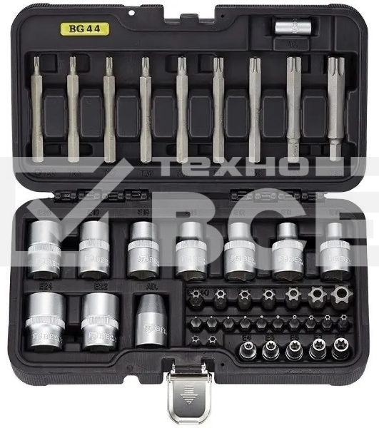 Набор инструментов BERGER BG044-1214 биты и торцевые головки TORX 44 предмета