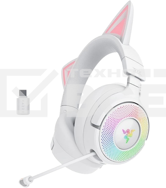 Гарнитура Razer Kraken Kitty V3 Pro белый, беспроводная, bluetooth, до 70 ч, подсветка