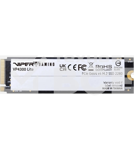 Накопитель SSD Patriot Viper VP4300 Lite, 500GB, PCIe 4.0 x4, M.2 2280, NVMe, R/W 7000/4000, с радиатором