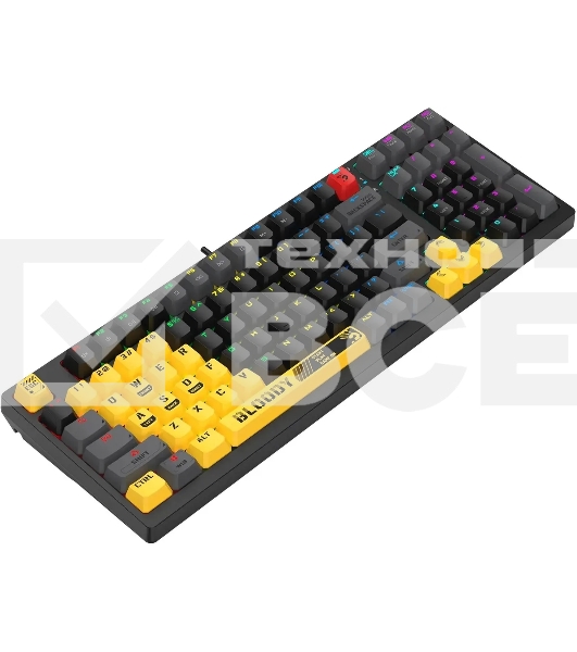 Клавиатура A4Tech Bloody S98 Sports Lime BLMS Plus проводная USB желтый/серый