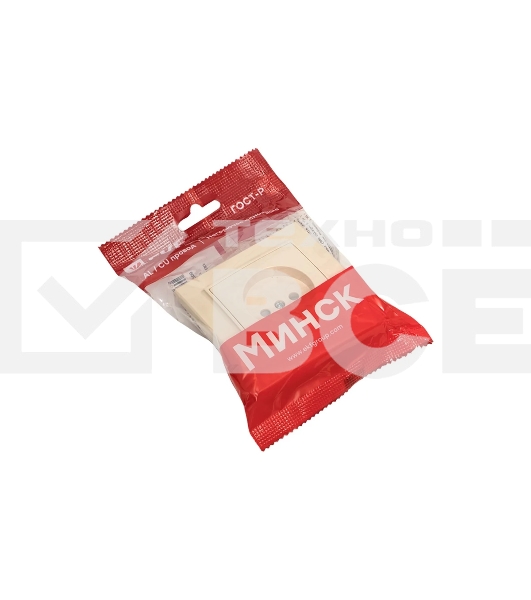 Розетка EKF Минск ERR10-022-200 1-м СП 10А IP20 без заземления, с защитными шторками, бежевый