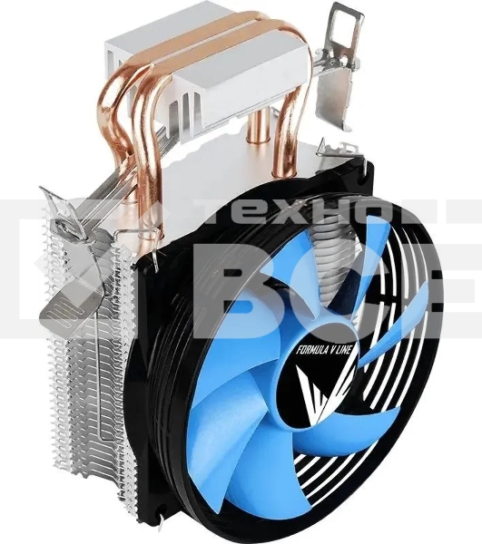 Кулер Aerocool Formula Verkho 2 серебристый/синий 90мм алюминий+медь 2000rpm 25db 4-pin 110W 142мм
