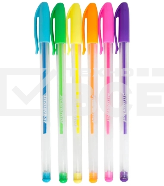Набор ручек гелевых Silwerhof Create Neon, d=1мм блистер (6шт), 6 цветов