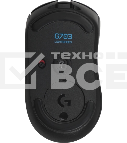 Мышь игровая Logitech G703 Lightspeed черная, сенсор 100-25600dpi (Hero25K), беспроводная 2.4GHz + USB 1,8м, 5 программируемых кнопок + колесо прокрутки, RGB-подсветка, под правую руку