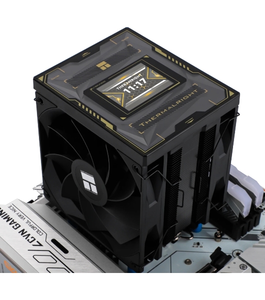 Устройство охлаждения(кулер) Thermalright Burst Assassin Vision 120 Soc-AM5/AM4/1200/1700/1851 черный 4-pin 25.6dB Al+Cu LCD Ret (BA120-VISION-BL)