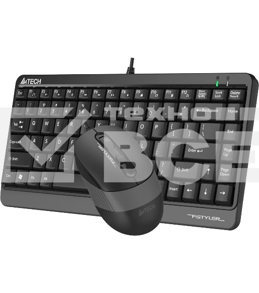 Клавиатура + мышь A4Tech Fstyler F1110 клав:черный/серый мышь:черный/серый USB Multimedia (F1110 GREY)