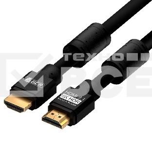 Кабель GCR 1.0m HDMI 2.1, черный, 8K 60Hz, 4K 144Hz, динамический HDR, 4:4:4, Ultra HD, 48.0 Гбит/с, 3 Х экран, ферритовые фильтры, GCR-53659