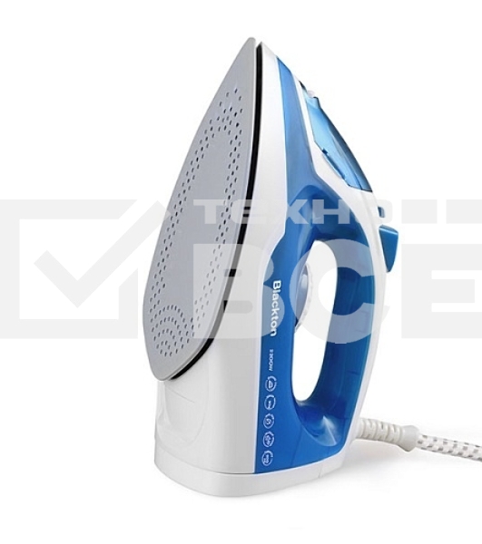 Утюг Blackton Bt SI2111 White-Blue. Мощность 2200 Вт, Резервуар для воды 200 мл, Постоянная подача пара 20 г/мин, Паровой удар 90 г, Керамическое покрытие, Индикация готовности к работе, Защита от перегрева, Шарнирное вращение шнура на 360', Длина сетевог