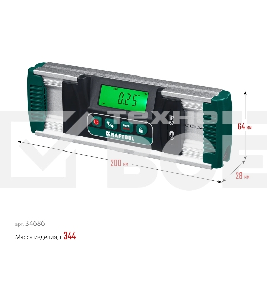 Уровень-уклономер электронный Kraftool EXTREM 34686