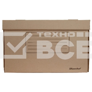 Короб архивный откидная крышка Silwerhof ОК-18 микрогофрокартон 480x325x295мм коричневый