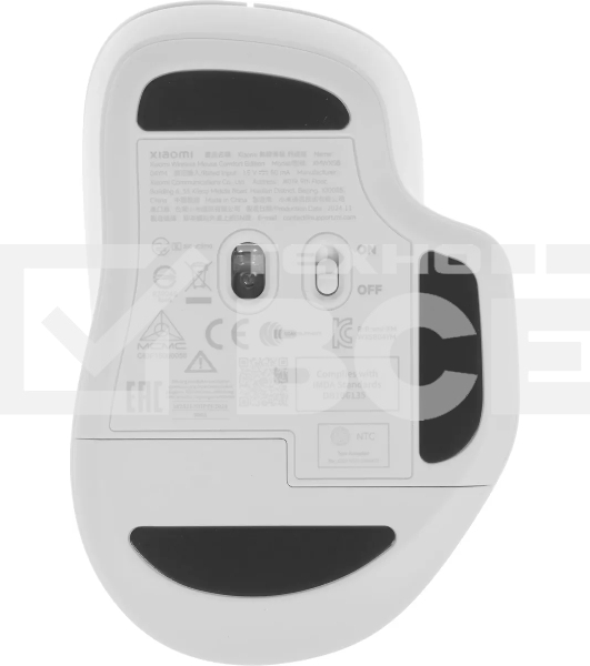 Мышь беспроводная Xiaomi Wireless Mouse Comfort Edition белый, 1200 dpi, радиоканал, USB, кнопки - 3