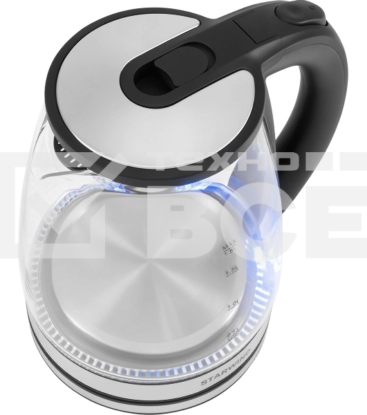 Чайник электрический Starwind SKG2114 1,8л. 1800Вт черный/прозрачный корпус: стекло