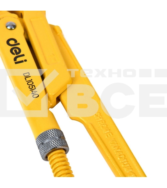 Трубный рычажный ключ №1 с прямыми губками Deli DL105140 315мм, раскрытие губок 0-40мм, сталь Cr-V