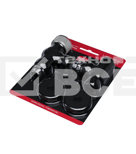 Набор термостатический осевой Royal Thermo Design Pro 15мм М30х1,5 черный