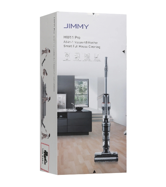 Пылесос вертикальный моющий Jimmy HW11 Pro черный/серебристый, питание от аккумулятора, 100 Вт, уборка влажная/сухая, пылесборник 0.3 л