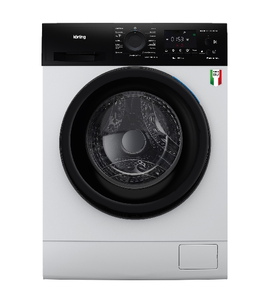 Стиральная машина KORTING KWM 59IDM14107, отдельностоящая, глубина 61 см, загрузка 10 кг, 1400 об/мин, 15 программ, комбинированное управление, инверторный двигатель, отложенный старт (до 24 ч), цифровой дисплей, энергоэффективность А+++, цвет белый