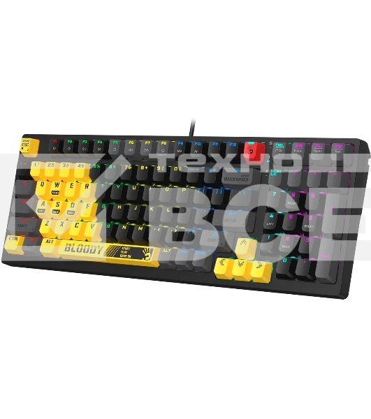Клавиатура A4Tech Bloody S98 Sports Lime BLMS Plus проводная USB желтый/серый