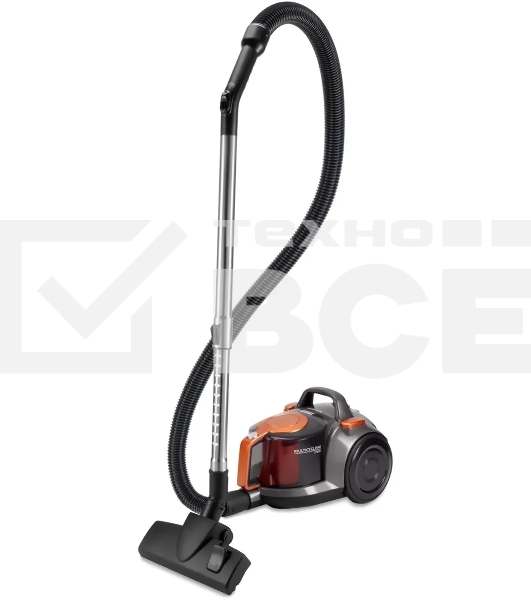 Пылесос Hyundai HYV-C5450 черный/оранжевый, 380/2200 Вт, уборка сухая, пылесборник контейнер 2.5 л