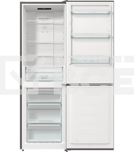 Холодильник Gorenje NRKE62XL серебристый металлик двухкамерный 203/99л морозилка снизу, No Frost