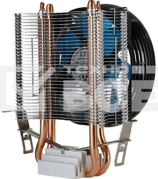 Кулер Aerocool Formula Verkho 2 серебристый/синий 90мм алюминий+медь 2000rpm 25db 4-pin 110W 142мм
