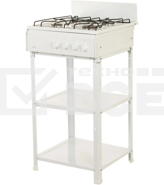 Плита газовая Flama AVG 1407 W белый, конфорок 4 газовых, духовка отсутствует, 50 см x 85 см x 57 см