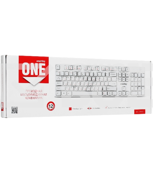 Клавиатура проводная мультимедийная Smartbuy ONE 238 USB белая (SBK-238U-W)/20