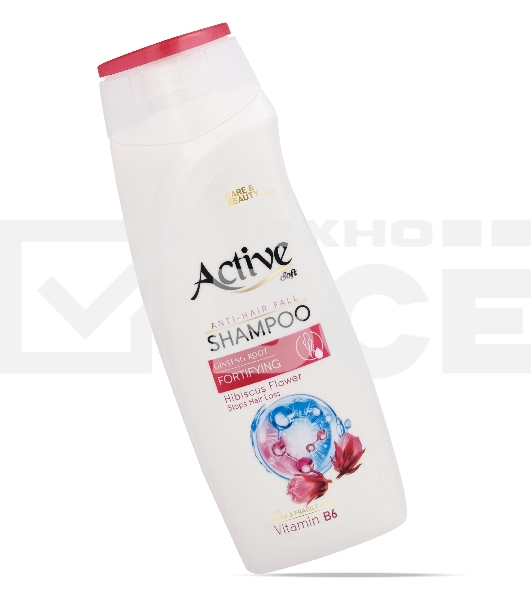 Шампунь Active укрепляющий, защита от выпадения волос CARE & BEAUTY. С корнем женьшеня, цветком гибискуса и витамином B6, 350 мл (512102056)