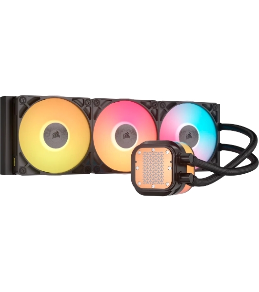 Система жидкостного охлаждения Corsair iCUE LINK TITAN 360 RX LCD (360мм, черный, RGb/ Fans: 3x120мм, 73.5CFM, 36dBA, 2100RPM/ S: 1851, 1700, AM5, AM4)