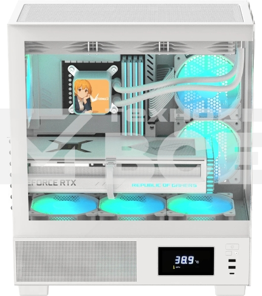 Компьютерный корпус AeroCool / Formula V Line Crystal E1 White, ATX, TYPE-C*1, USB3.0*2, Switch Display Panel