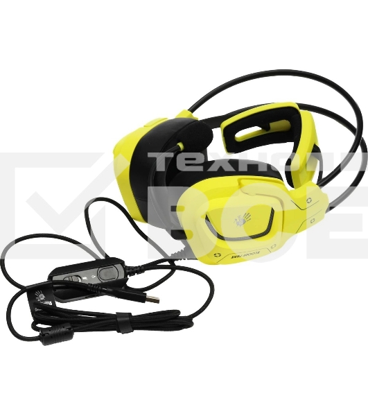 Гарнитура проводная с микрофоном A4Tech Bloody G575 Punk желтый/черный 2м мониторные USB оголовье (G575 PUNK)