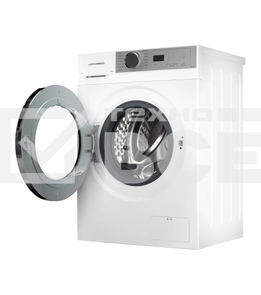 Стирально-сушильная машина Kuppersberg WDM 470 W, High-Tech, отдельностоящая, глубина 52.5 см, загрузка 8 кг, загрузка при сушке 6 кг, 14 программ, 1400 об/мин, инверторный BLDC двигатель, сенсорное/поворотное управление, пар, самодиагностика, дозагрузка белья, отложенный старт, контроль пенообразования, белый/серебристый