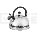 Чайник из нерж. стали Mallony MAL-CITY-01 с рисунком, меняющим цвет (2,8 литра, со свистком, капсульное дно), фото 1