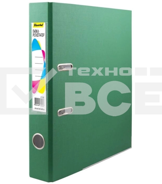 Папка-регистратор Silwerhof A4 50мм ПВХ/бумага зеленый мет.окант. сборная (упак.:2шт)