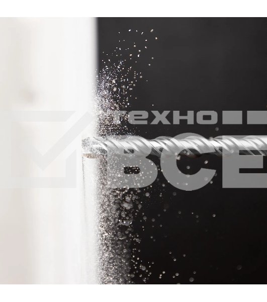 Бур по бетону Denzel двойная спираль, Cobalt W-tip, 16x260 мм, SDS PLUS