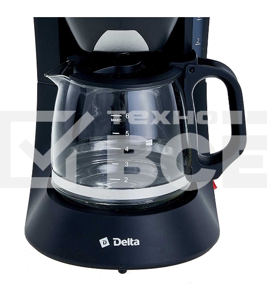 Кофеварка капельная Delta DL-8153 черный, исп. кофе - молотый, 0,6 л, 600 Вт