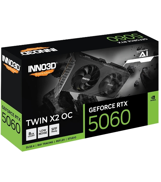 Видеокарта INNO3D RTX 5060 Twin X2 OC RTX5060, HDMI, DP*3, 8G,D7