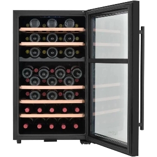 Винный шкаф ZÜGEL ZCWF521DB черный, 127 л, 2 отсека, 52 бут., класс A+