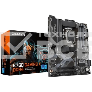 Материнская плата Gigabyte B760 GAMING X DDR4, LGA 1700, Intel B760, 4xDDR4, 4xSATA, 3xM.2, 1xPCI-E 4.0 x16, 2xPCI-E 3.0 x1, 1xHDMI, 1xDP, 1x 2.5Gb LAN, 1xUSB 3.2 Gen 2, 2xUSB-A 3.2 Gen 1, 5xUSB-A 2.0, 6x3.5 мм, 7.1, ATX