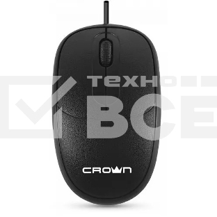 Мышь проводная Crown CMM-128 черный, 1000 dpi, USB, кнопки - 2