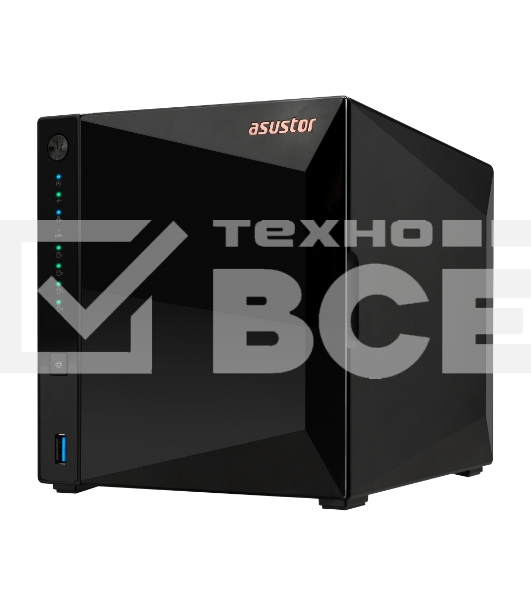 Сетевое хранилище ASUSTOR AS3304T 4-Bay NAS/MPl/Cel 1.4GHz Quad Core/2GBDDR4/noHDD,LFF(HDD,SSD),/1x1GbE(LAN)/3xUSB3.2; 90IX01L0-BW3S00