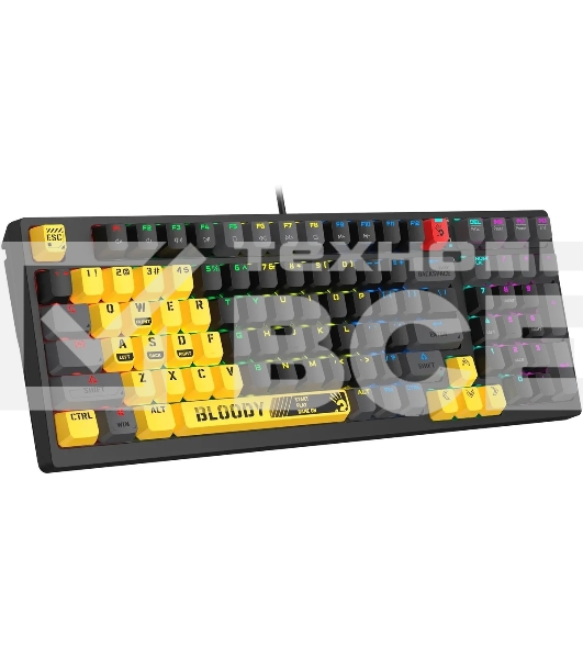Клавиатура A4Tech Bloody S98 Sports Lime BLMS Plus проводная USB желтый/серый