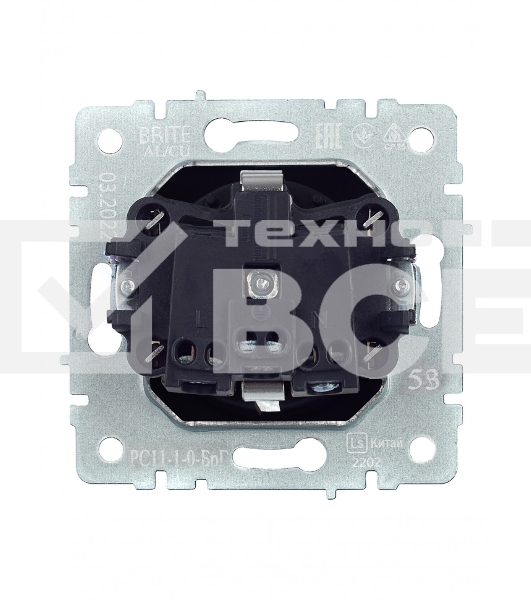 Розетка 1-местная IEK BRITE 16А РС11-1-0-БрГ с заземлением, без защитных шторок, 16А, графит