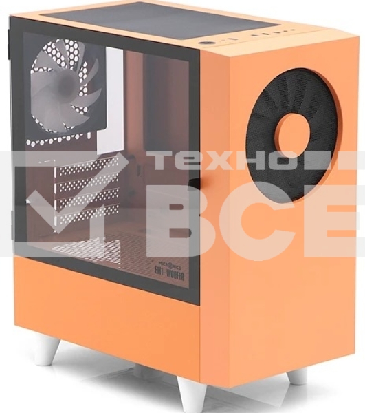 Корпус WIZMAX EM1 Woofer, mATX, mITX оранжевый, Mini-Tower, без БП, TG, 1x160mm + 1x120mm LED, 1xUSB-A 3.0 + 2xUSB-A 2.0