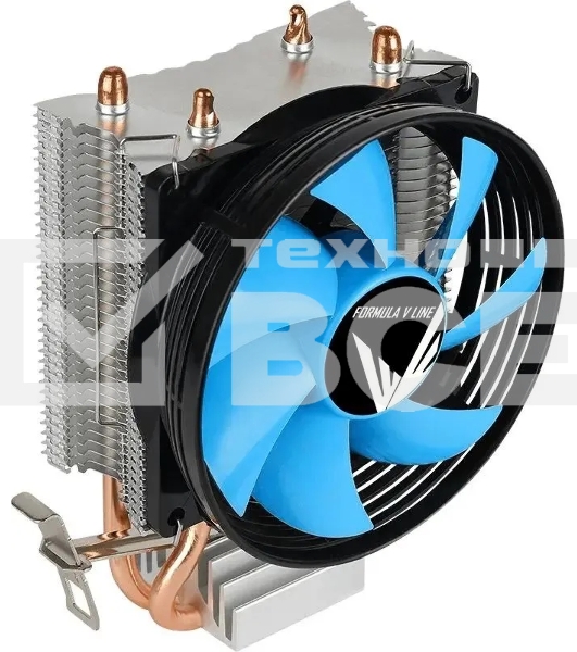 Кулер Aerocool Formula Verkho 2 серебристый/синий 90мм алюминий+медь 2000rpm 25db 4-pin 110W 142мм